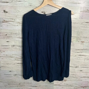 Molly bracken  blue cold shoulder bow sweater size medium